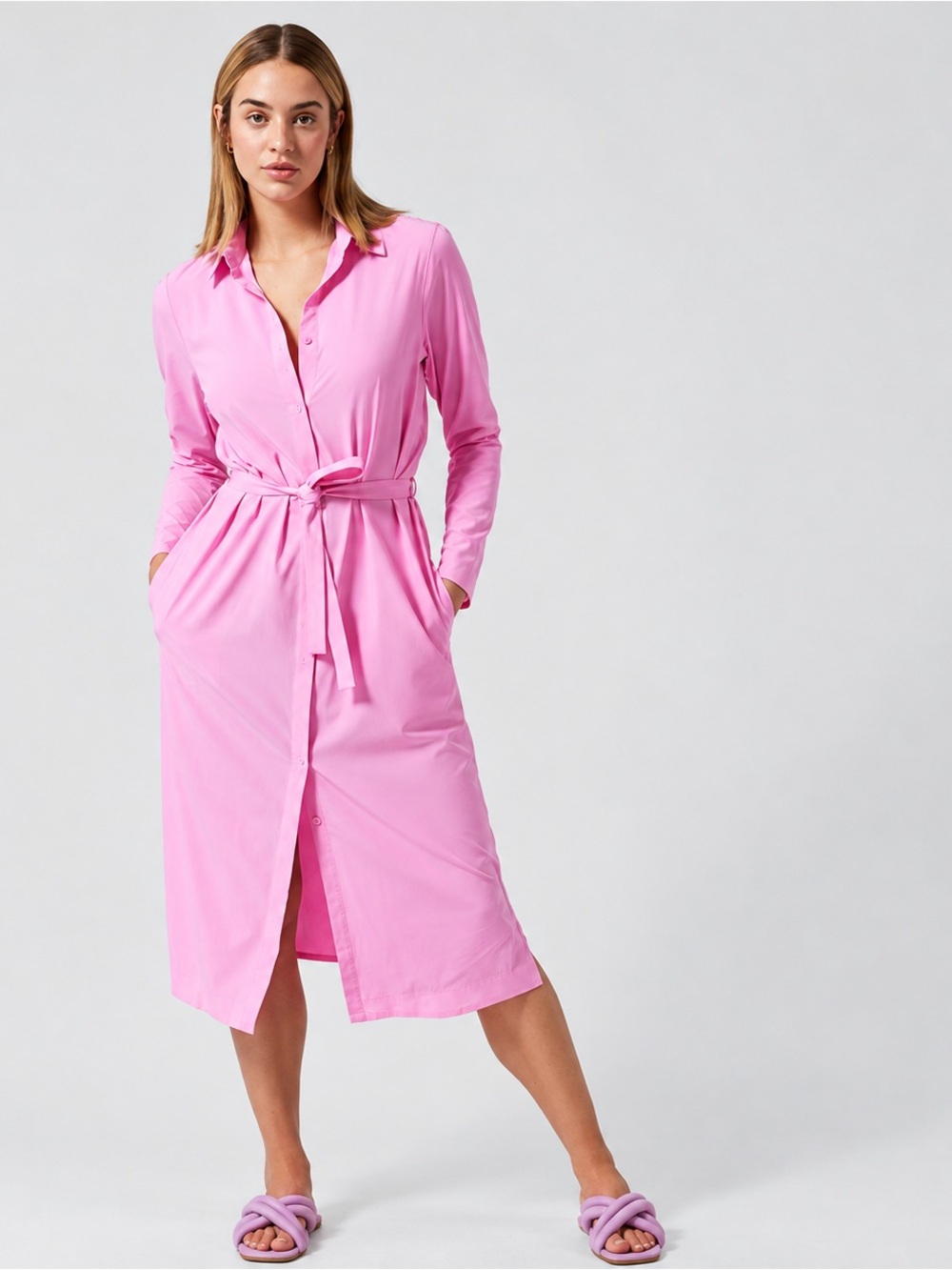 Athleta Pink Urbanite Shirt dress sz S
